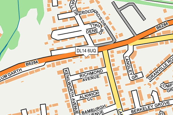 DL14 6UQ map - OS OpenMap – Local (Ordnance Survey)