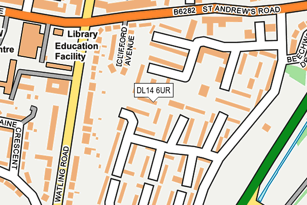 DL14 6UR map - OS OpenMap – Local (Ordnance Survey)