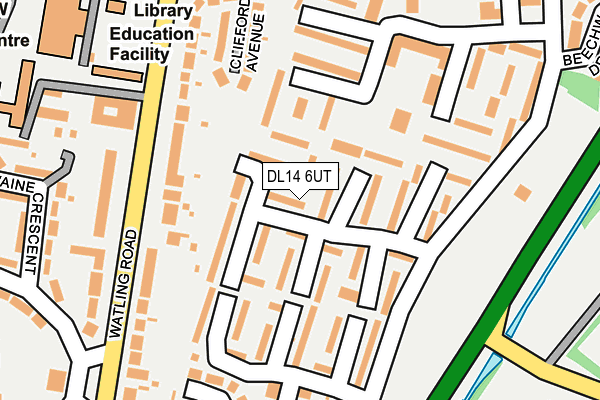 DL14 6UT map - OS OpenMap – Local (Ordnance Survey)