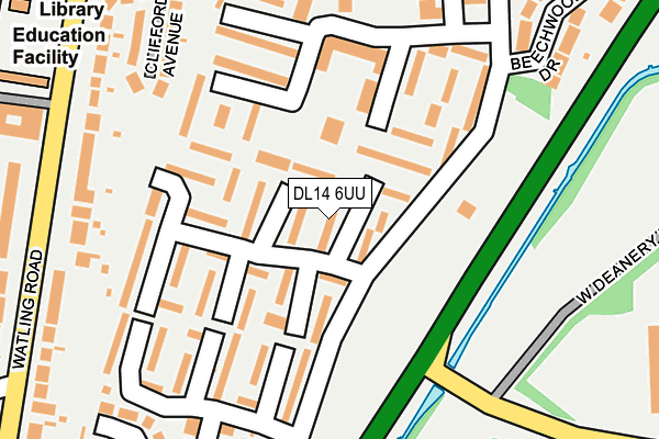 DL14 6UU map - OS OpenMap – Local (Ordnance Survey)