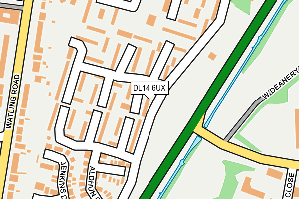 DL14 6UX map - OS OpenMap – Local (Ordnance Survey)