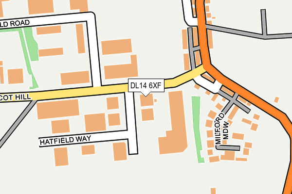 DL14 6XF map - OS OpenMap – Local (Ordnance Survey)