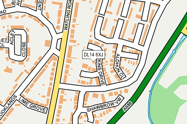 DL14 6XJ map - OS OpenMap – Local (Ordnance Survey)