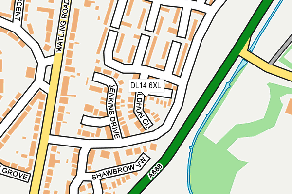 DL14 6XL map - OS OpenMap – Local (Ordnance Survey)