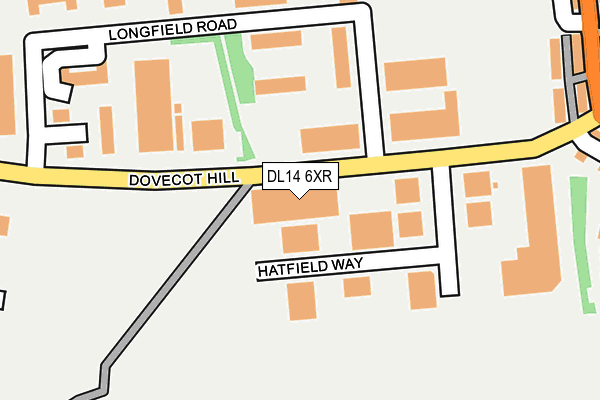 DL14 6XR map - OS OpenMap – Local (Ordnance Survey)