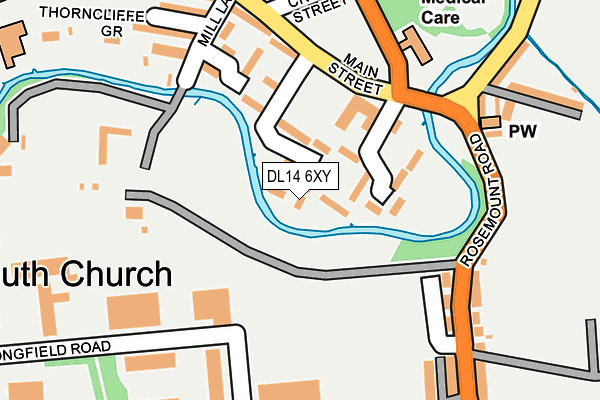 DL14 6XY map - OS OpenMap – Local (Ordnance Survey)