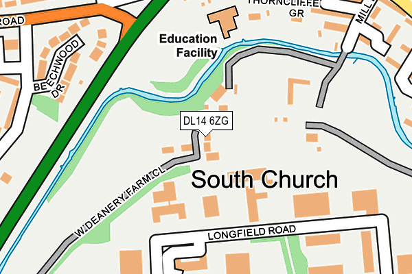 DL14 6ZG map - OS OpenMap – Local (Ordnance Survey)