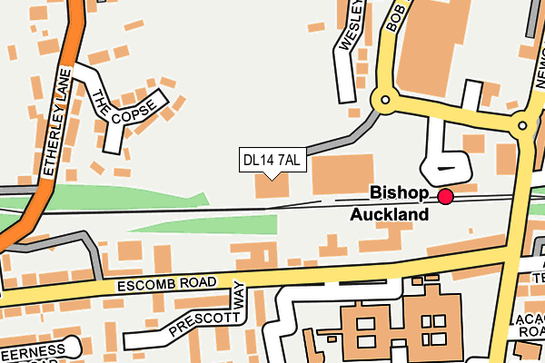 DL14 7AL map - OS OpenMap – Local (Ordnance Survey)