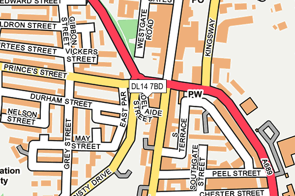 DL14 7BD map - OS OpenMap – Local (Ordnance Survey)