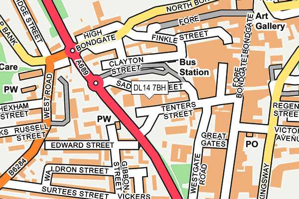 DL14 7BH map - OS OpenMap – Local (Ordnance Survey)