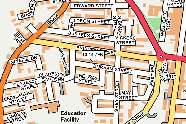 DL14 7BN map - OS OpenMap – Local (Ordnance Survey)