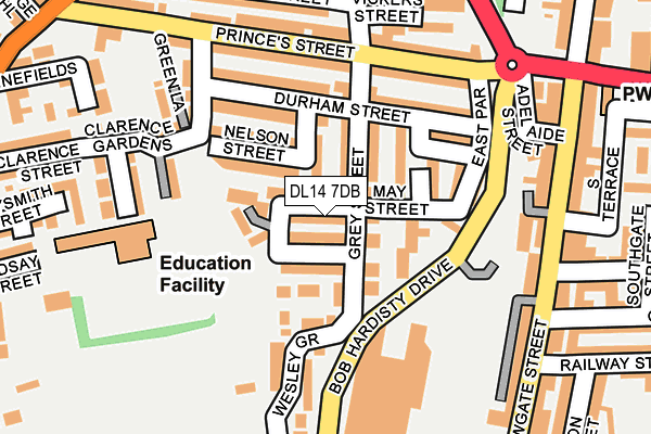 DL14 7DB map - OS OpenMap – Local (Ordnance Survey)