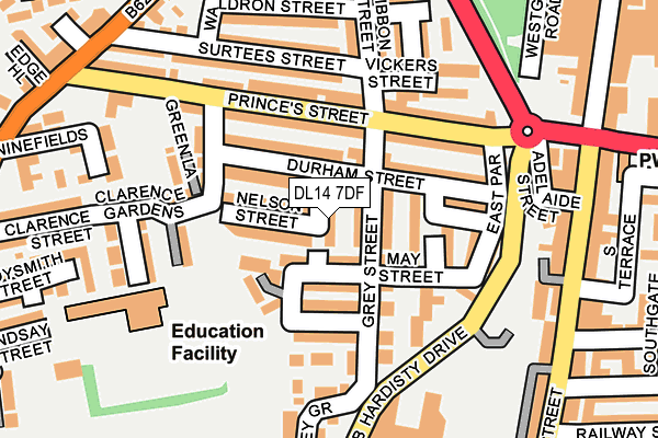 DL14 7DF map - OS OpenMap – Local (Ordnance Survey)