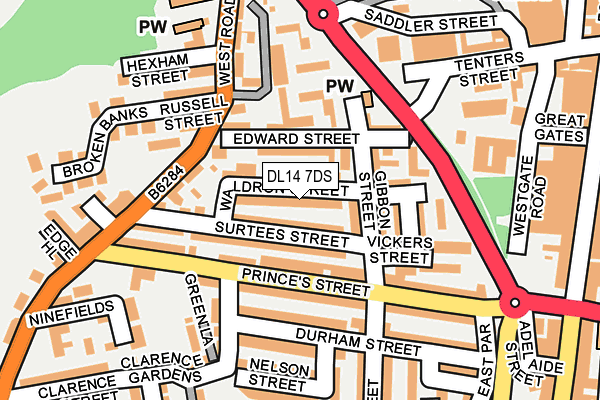 DL14 7DS map - OS OpenMap – Local (Ordnance Survey)