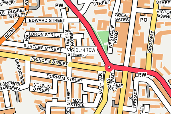 DL14 7DW map - OS OpenMap – Local (Ordnance Survey)