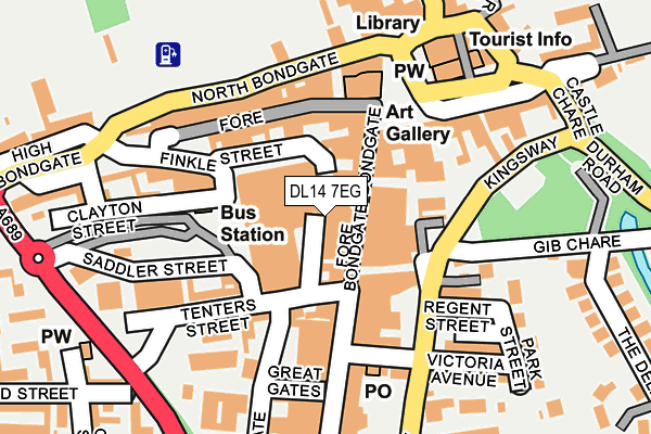 DL14 7EG map - OS OpenMap – Local (Ordnance Survey)