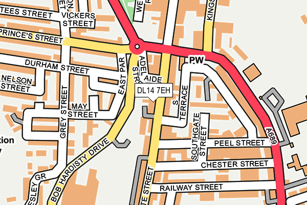 DL14 7EH map - OS OpenMap – Local (Ordnance Survey)