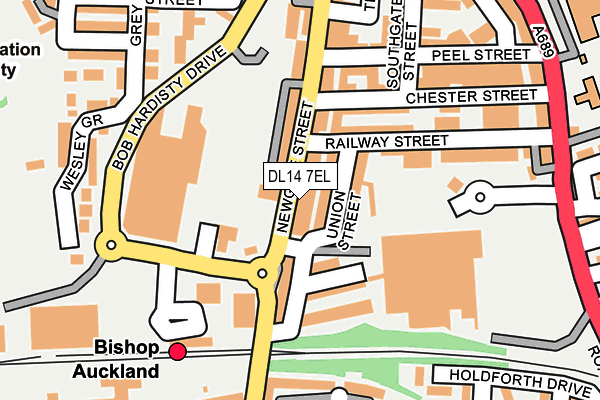 DL14 7EL map - OS OpenMap – Local (Ordnance Survey)