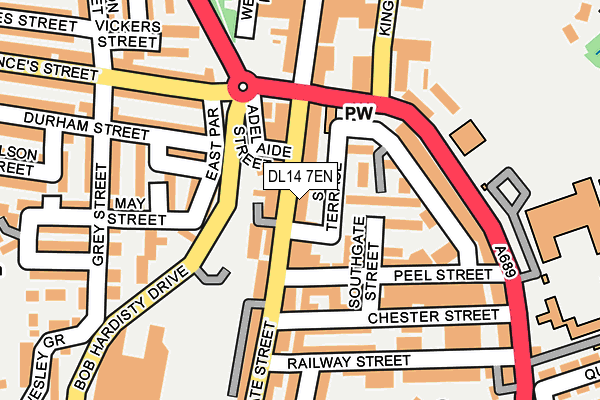 DL14 7EN map - OS OpenMap – Local (Ordnance Survey)