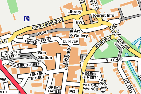 DL14 7EP map - OS OpenMap – Local (Ordnance Survey)