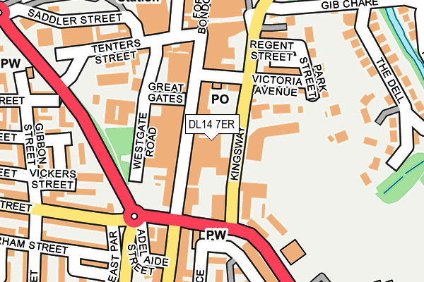 DL14 7ER map - OS OpenMap – Local (Ordnance Survey)