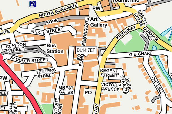 DL14 7ET map - OS OpenMap – Local (Ordnance Survey)