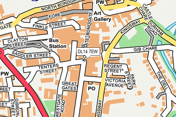 DL14 7EW map - OS OpenMap – Local (Ordnance Survey)