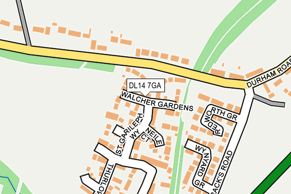 DL14 7GA map - OS OpenMap – Local (Ordnance Survey)