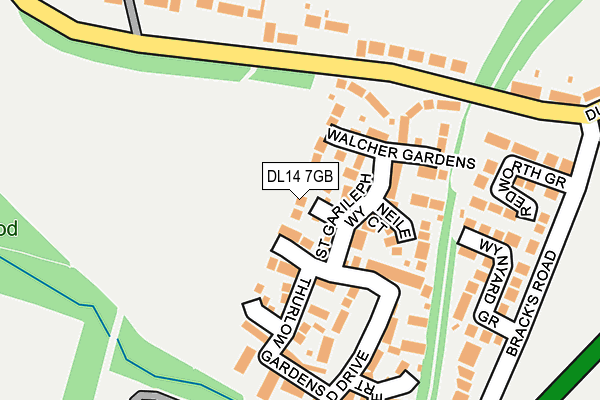 DL14 7GB map - OS OpenMap – Local (Ordnance Survey)