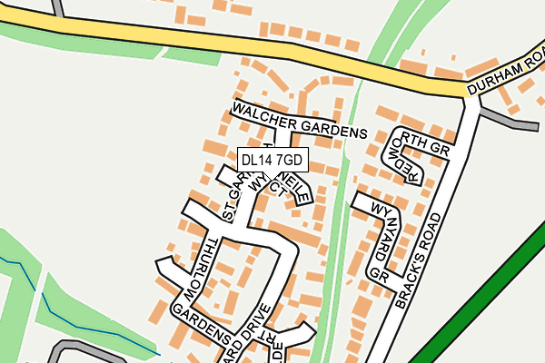 DL14 7GD map - OS OpenMap – Local (Ordnance Survey)