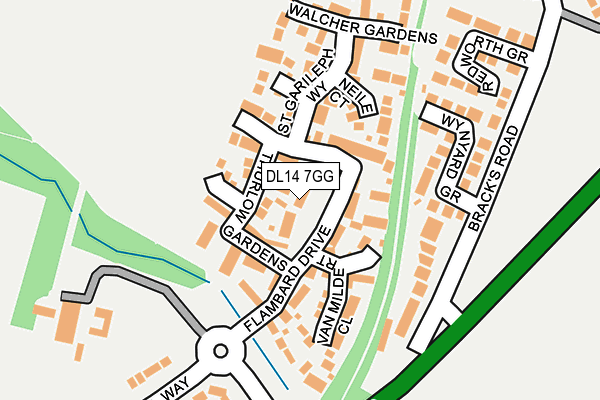 DL14 7GG map - OS OpenMap – Local (Ordnance Survey)