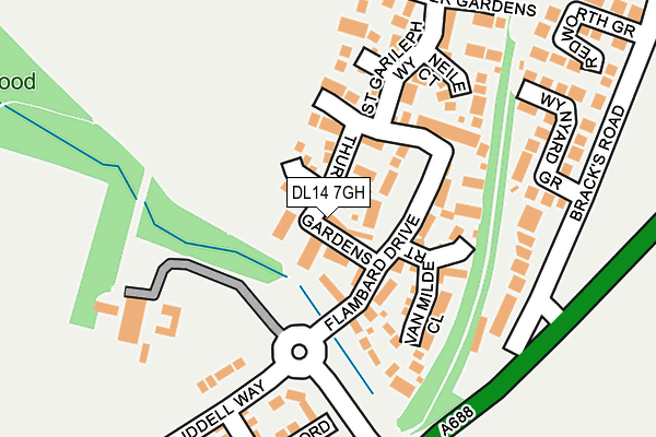 DL14 7GH map - OS OpenMap – Local (Ordnance Survey)