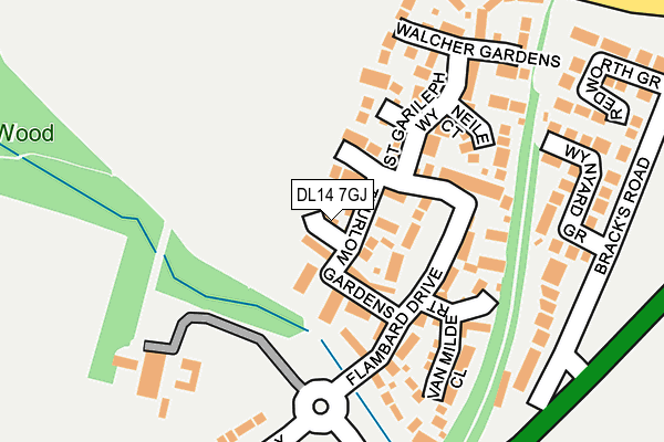 DL14 7GJ map - OS OpenMap – Local (Ordnance Survey)