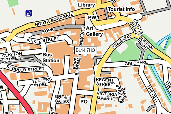 DL14 7HQ map - OS OpenMap – Local (Ordnance Survey)