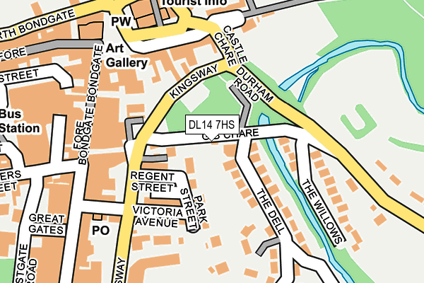 DL14 7HS map - OS OpenMap – Local (Ordnance Survey)