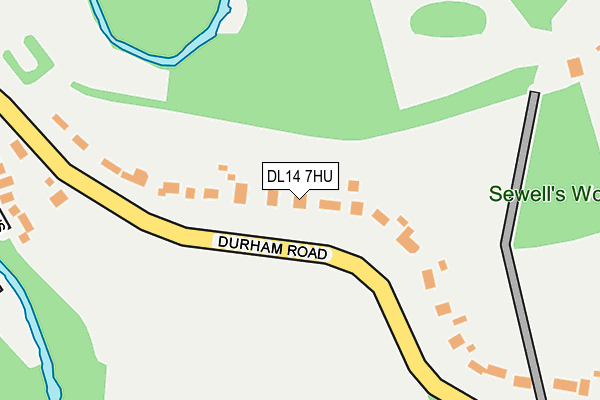 DL14 7HU map - OS OpenMap – Local (Ordnance Survey)