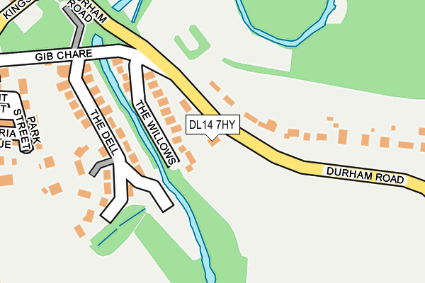 DL14 7HY map - OS OpenMap – Local (Ordnance Survey)