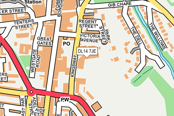 DL14 7JE map - OS OpenMap – Local (Ordnance Survey)