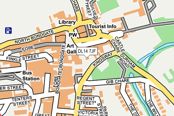 DL14 7JF map - OS OpenMap – Local (Ordnance Survey)