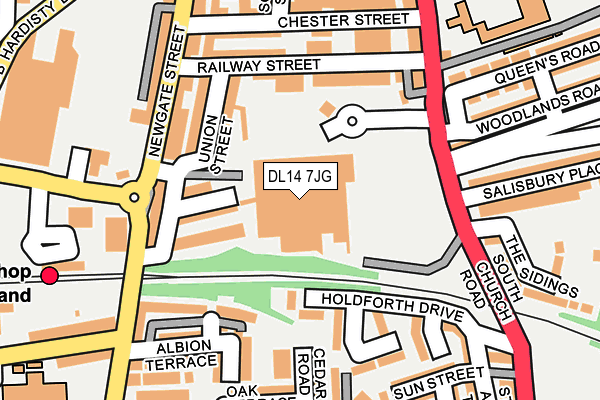 DL14 7JG map - OS OpenMap – Local (Ordnance Survey)