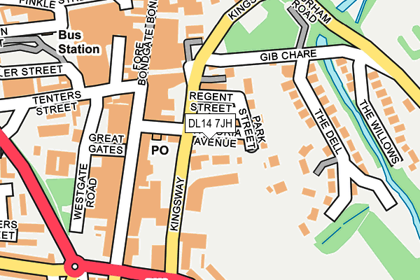 DL14 7JH map - OS OpenMap – Local (Ordnance Survey)