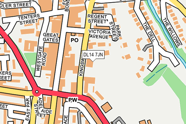 DL14 7JN map - OS OpenMap – Local (Ordnance Survey)