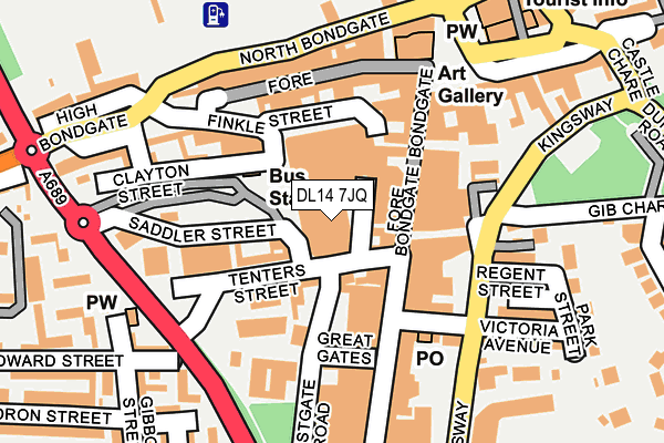 DL14 7JQ map - OS OpenMap – Local (Ordnance Survey)