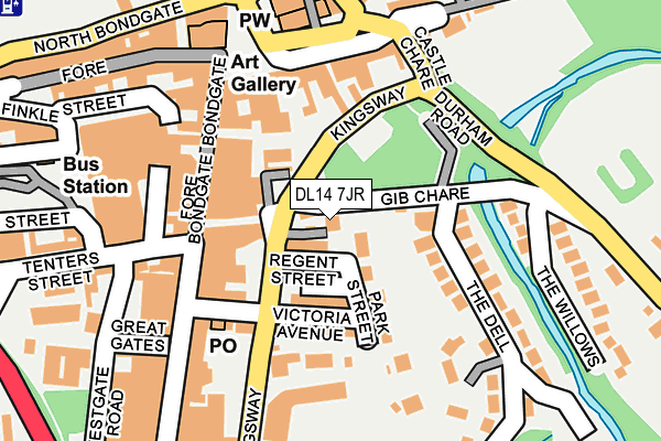 DL14 7JR map - OS OpenMap – Local (Ordnance Survey)