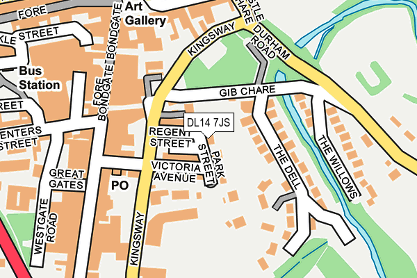 DL14 7JS map - OS OpenMap – Local (Ordnance Survey)