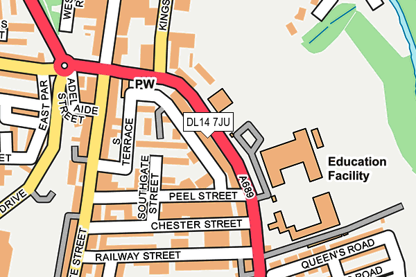 DL14 7JU map - OS OpenMap – Local (Ordnance Survey)