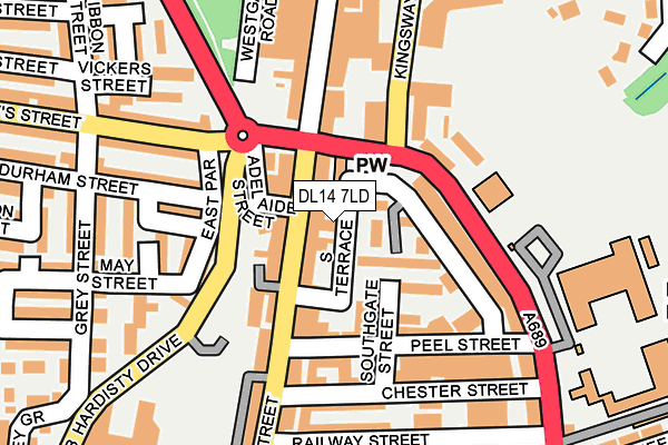 DL14 7LD map - OS OpenMap – Local (Ordnance Survey)