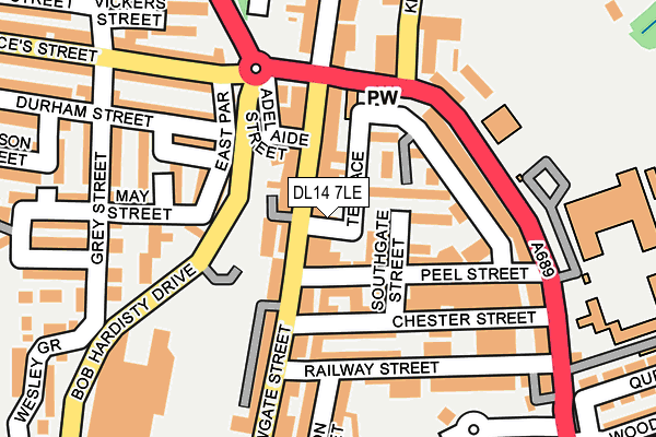 DL14 7LE map - OS OpenMap – Local (Ordnance Survey)