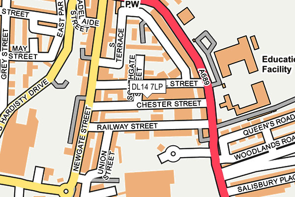 Map of BISHOP AUCKLAND TYRES 'N' TESTS LIMITED at local scale