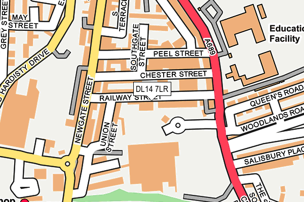 DL14 7LR map - OS OpenMap – Local (Ordnance Survey)